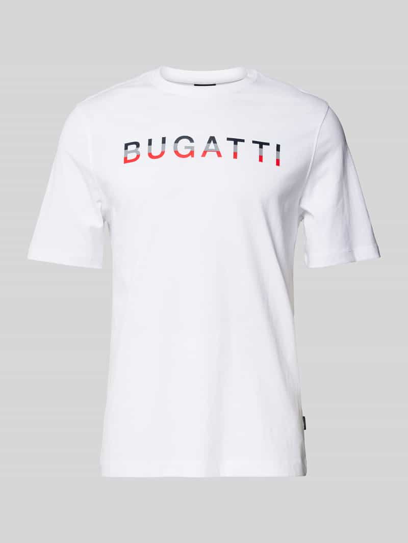 Bugatti T-shirt met labelprint