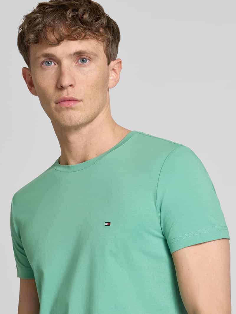 Tommy Hilfiger Slim fit T-shirt met logostitching