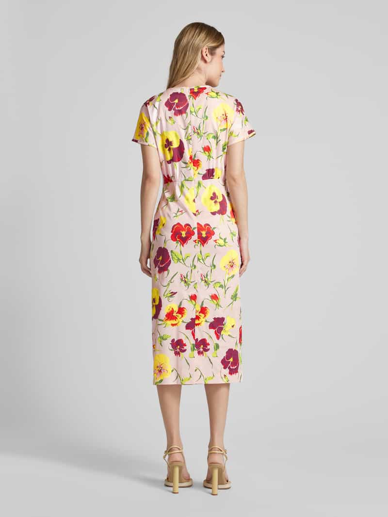 Max Mara Midi-jurk met bloemenmotief, model 'KIM' roze, foto 2