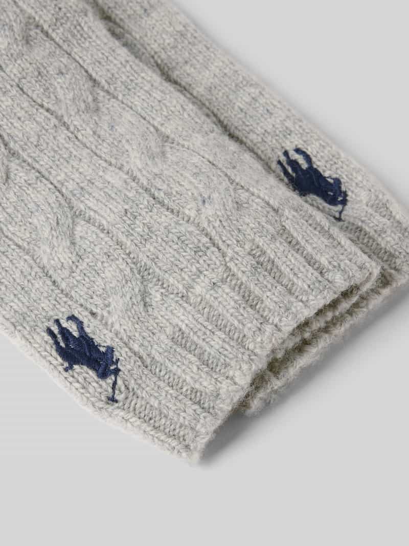 Polo Ralph Lauren Vingerlozehandschoenen van wol met labelstitching