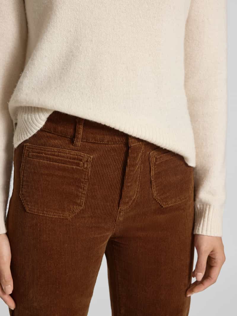 Christian Berg Woman Wide leg corduory broek met achterzakken