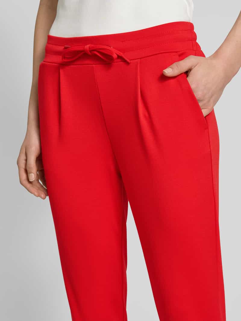 Ichi Slim fit bandplooibroek met verkort model 'KATE'