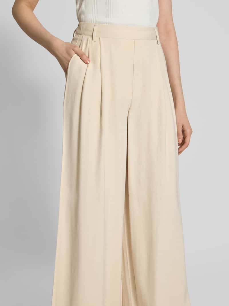 My Essential Wardrobe Wide leg bandplooibroek met riemlussen model 'Cadiz'