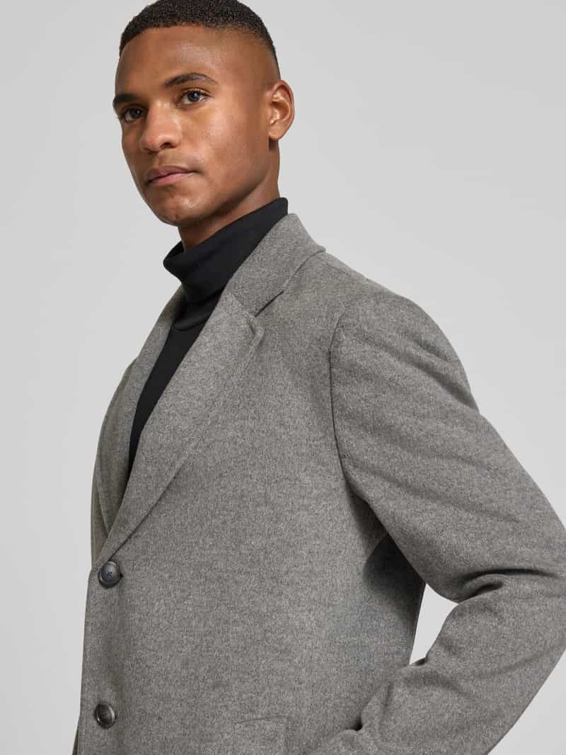 Boss Slim fit lange wollen jas met reverskraag model 'HYDE'