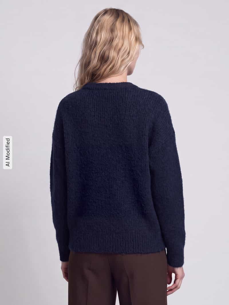 Only relaxed fit pullover met wol model 'JERICO' marineblauw, foto 2