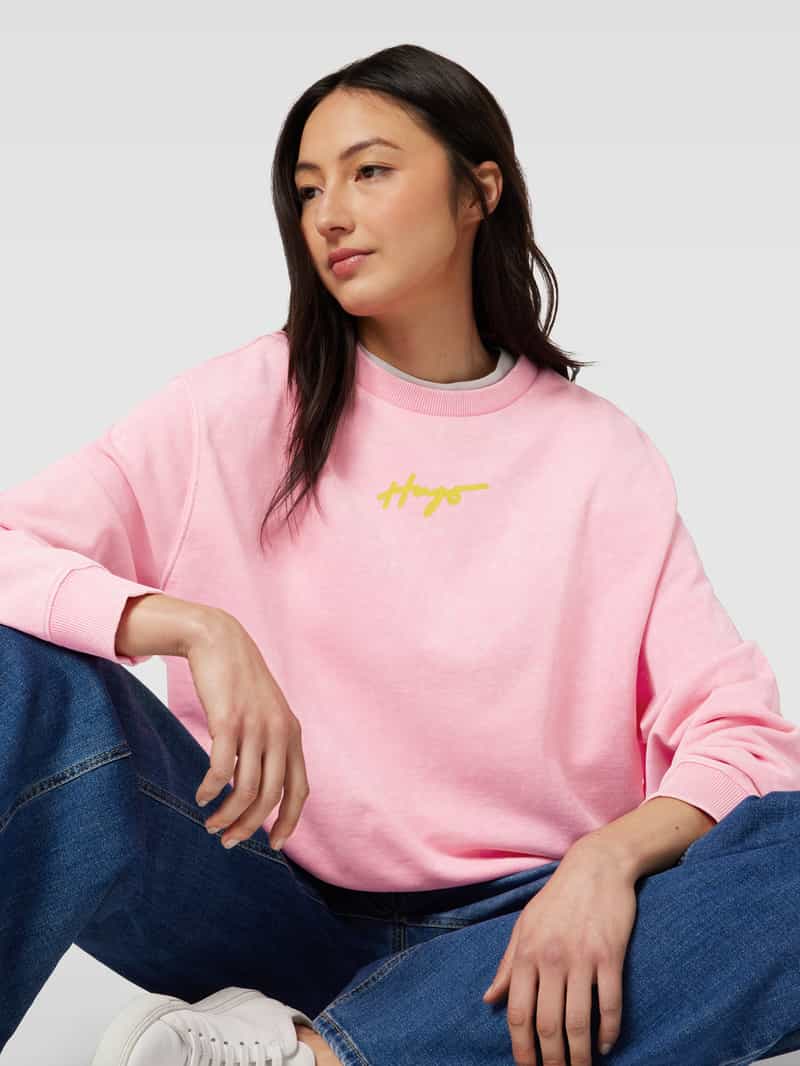 HUGO Sweatshirt met motiefprint model 'Deroxina'
