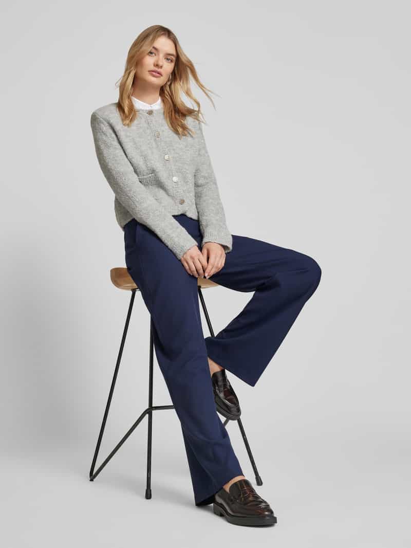 RAFFAELLO ROSSI Wide leg stoffen broek met structuurmotief model 'PALINA'