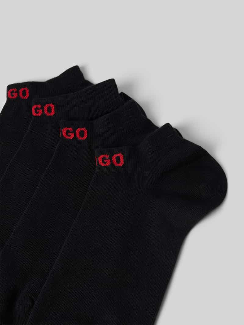 HUGO Sneakersokken met logostitching in een set van 4 paar