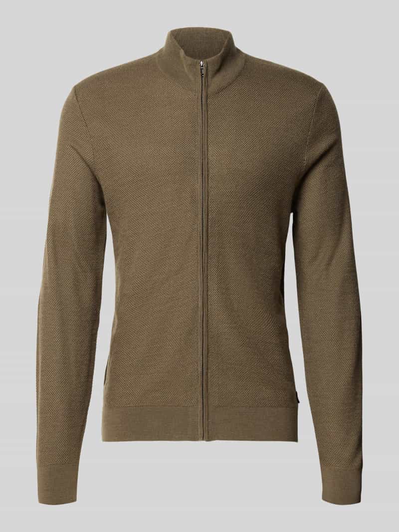 JOOP! COLLECTION Gebreid jack van wol met opstaande kraag