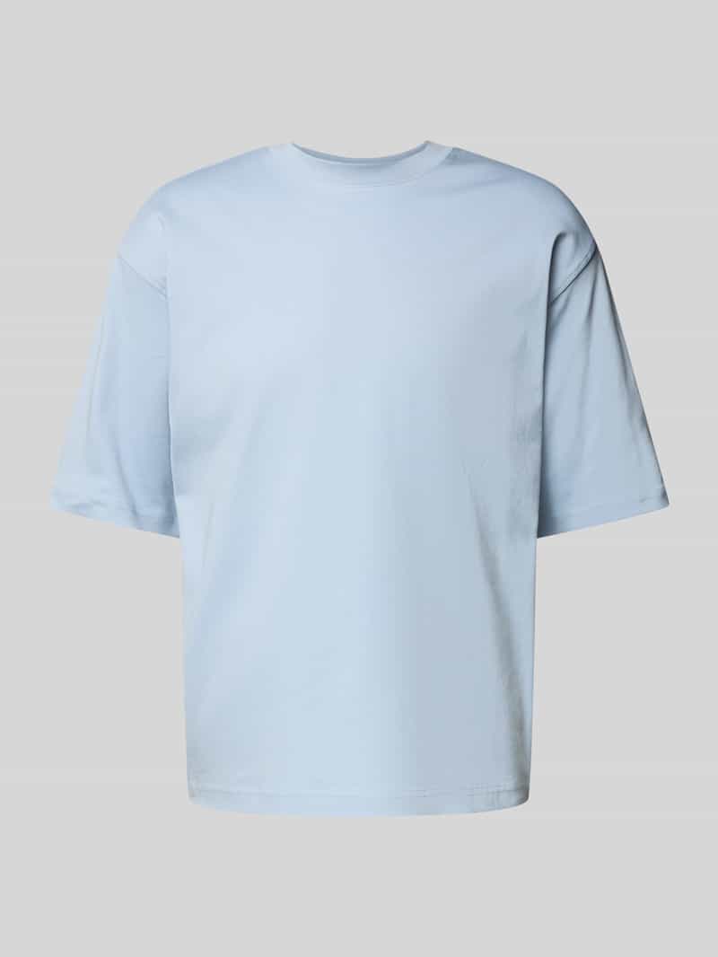 JAKE*S STUDIO MEN T-shirt van biologisch katoen met geribde ronde hals