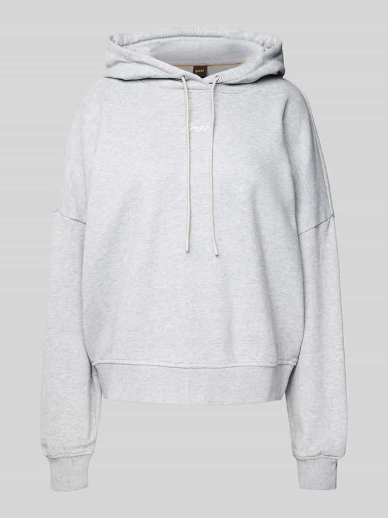 Boss Orange Hoodie met labelstitching model 'Ehoody'