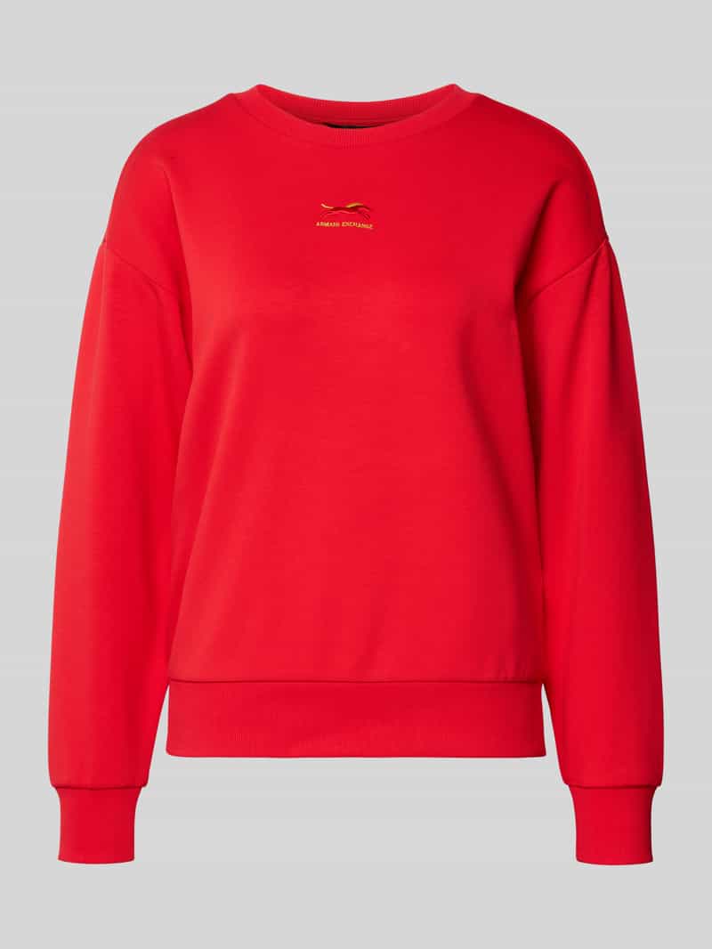 Armani Exchange Sweatshirt van viscosemix met labelstitching