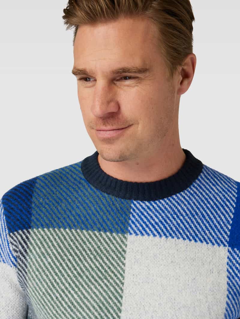 Tom Tailor Gebreide pullover met geribde ronde hals