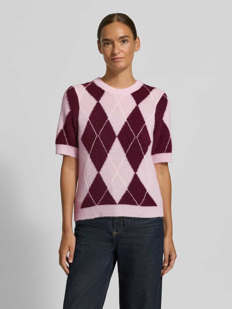 Y.A.S. Gebreide pullover van wolmix met 1/2-mouwen model 'JOHI' roze, foto 3