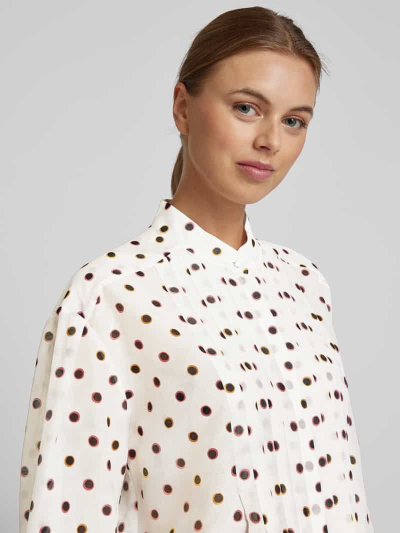 Marc Cain Relaxed fit blouse met opstaande kraag