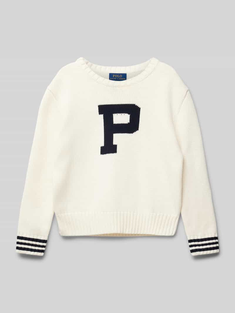 RALPH LAUREN TEENS Gebreide pullover met labelstitching