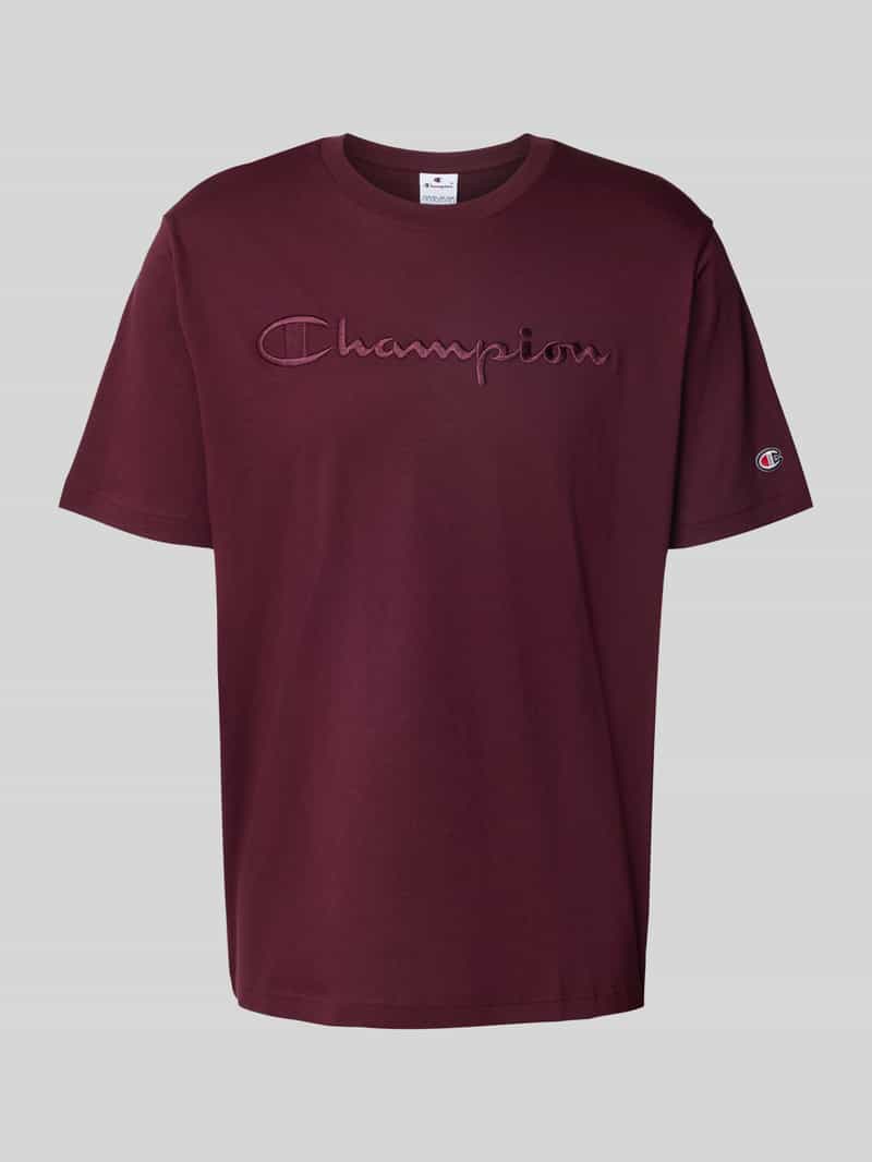 Champion T-shirt met logostitchings en ronde hals