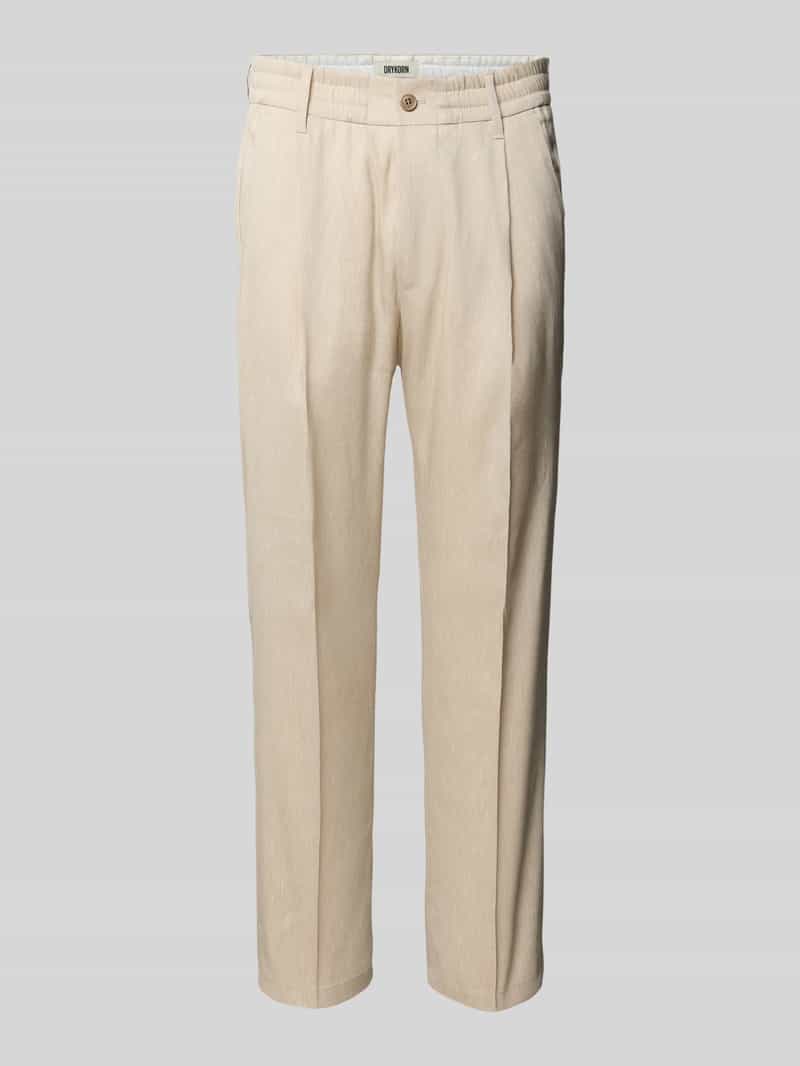 drykorn Tapered fit bandplooibroek met elastische band model 'CHASY'