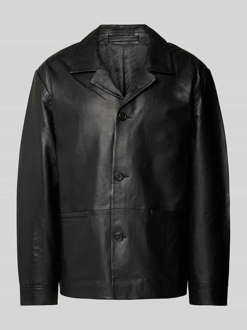 Selected Homme Leren jack met resortkraag model 'CARL'