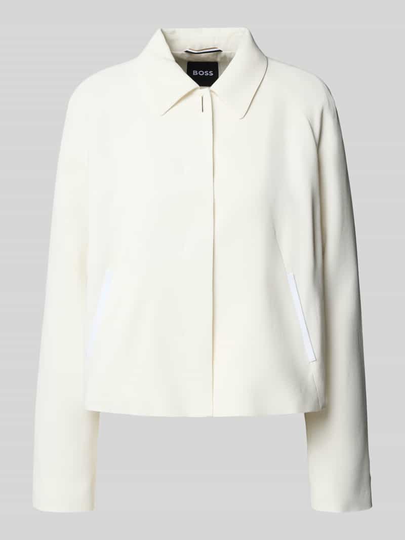 Boss Regular fit korte blazer van pure viscose