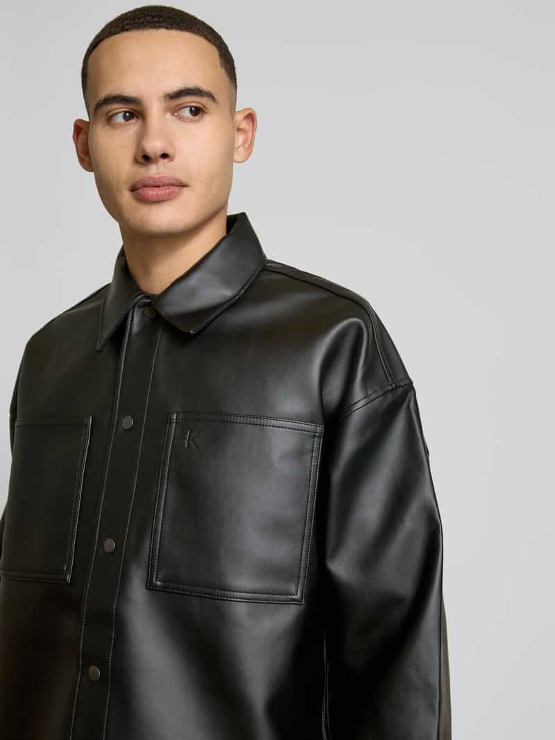Calvin Klein Jeans Oversized vrijetijdsoverhemd in leerlook
