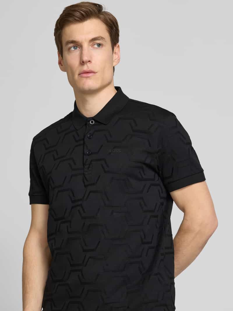 BOSS Green Regular fit poloshirt met structuurmotief model 'Paddy'