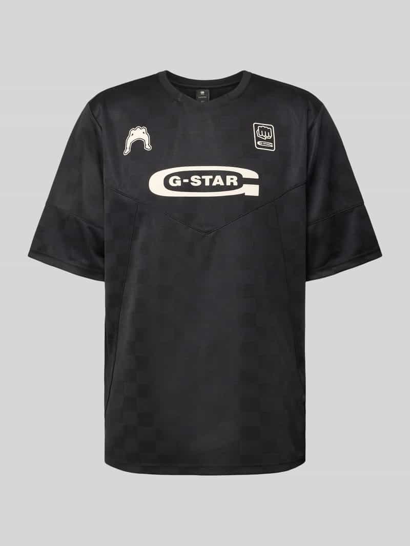 G-Star Raw T-shirt met label- en motiefprint model 'Football'