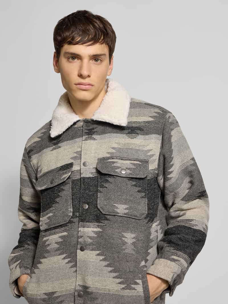 Redefined Rebel Jack met platte kraag en borstzakken model 'CARTER'