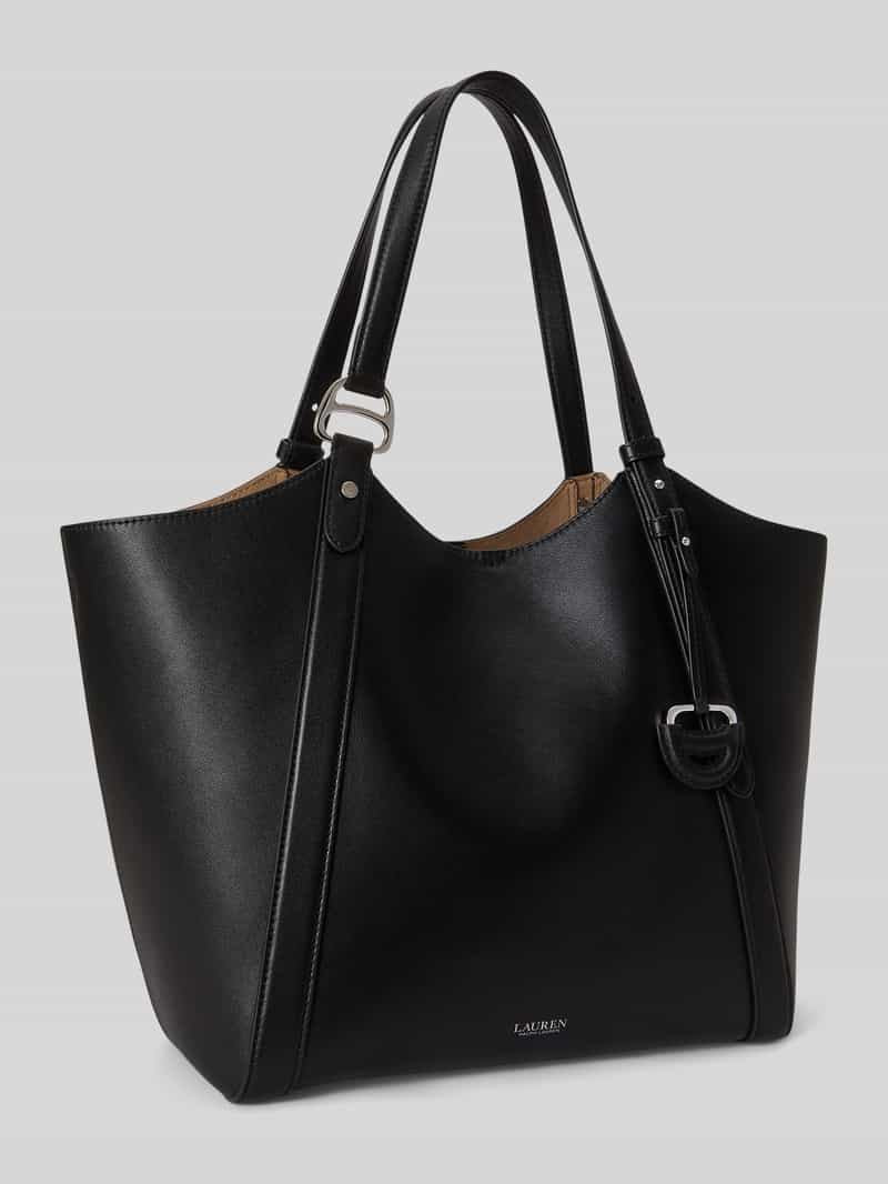 Lauren Ralph Lauren Shopper van kalfsnappa met binnenzakken zwart, foto 4