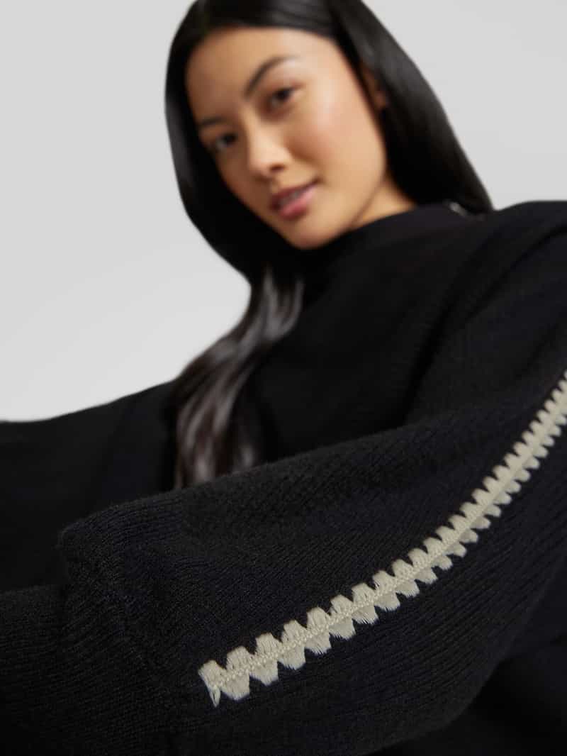 Zero Gebreide pullover van viscosemix met opstaande kraag