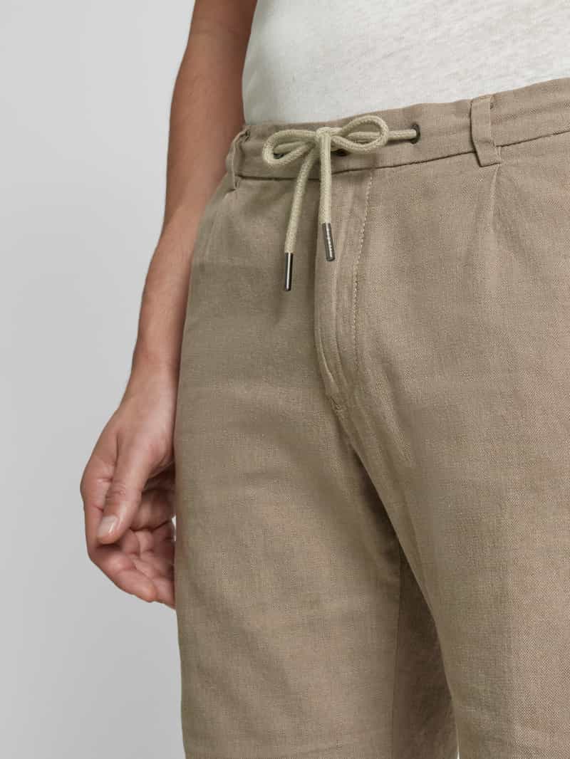 Bugatti Slim fit korte broek met tunnelkoord