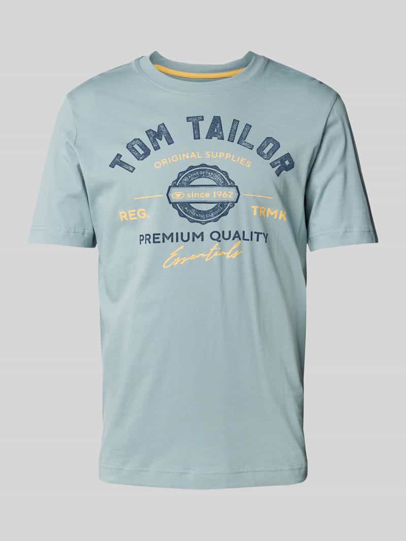 Tom Tailor Regular fit T-shirt van puur katoen met labelprint