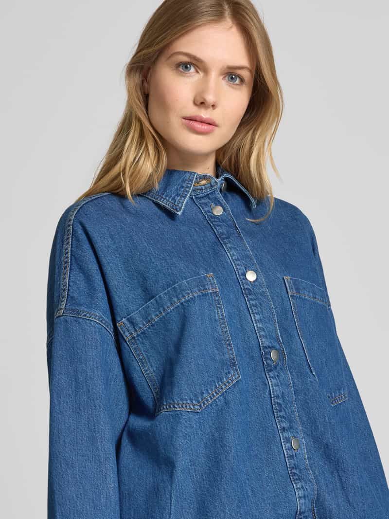 Vila Jeansjack met platte kraag model 'CREEK'