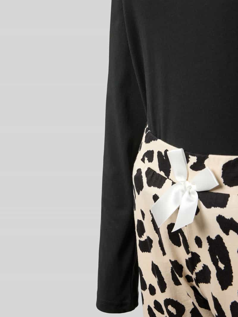 LOUIS & LOUISA Pyjama met statementstitching model 'Schmusekatze'