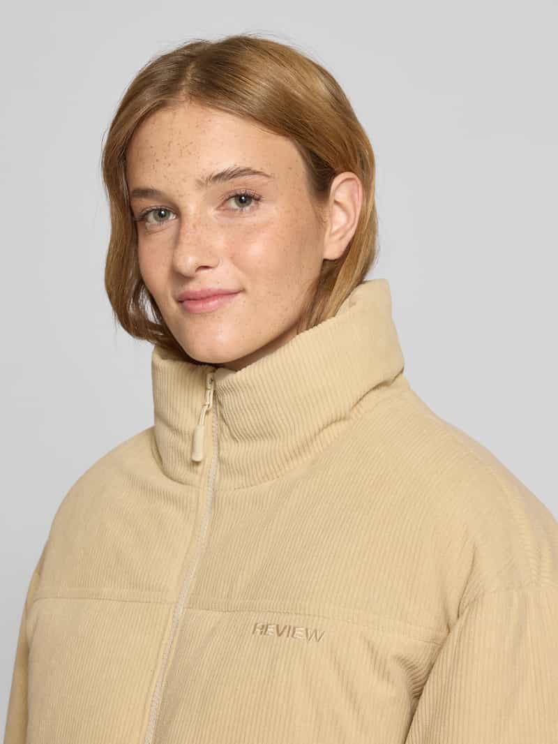 Review Regular fit gewatteerd jack in ribcordlook