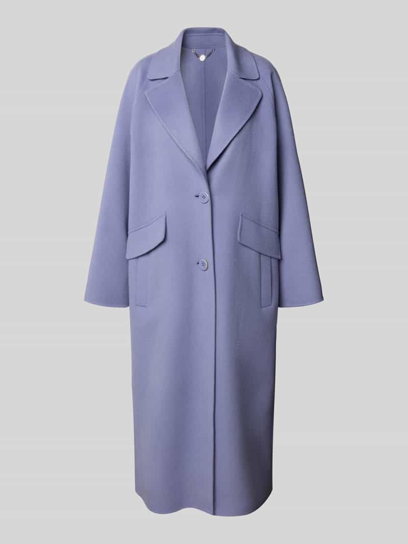 Marc Cain Wide fit lange wollen jas met 2-knoopsluiting