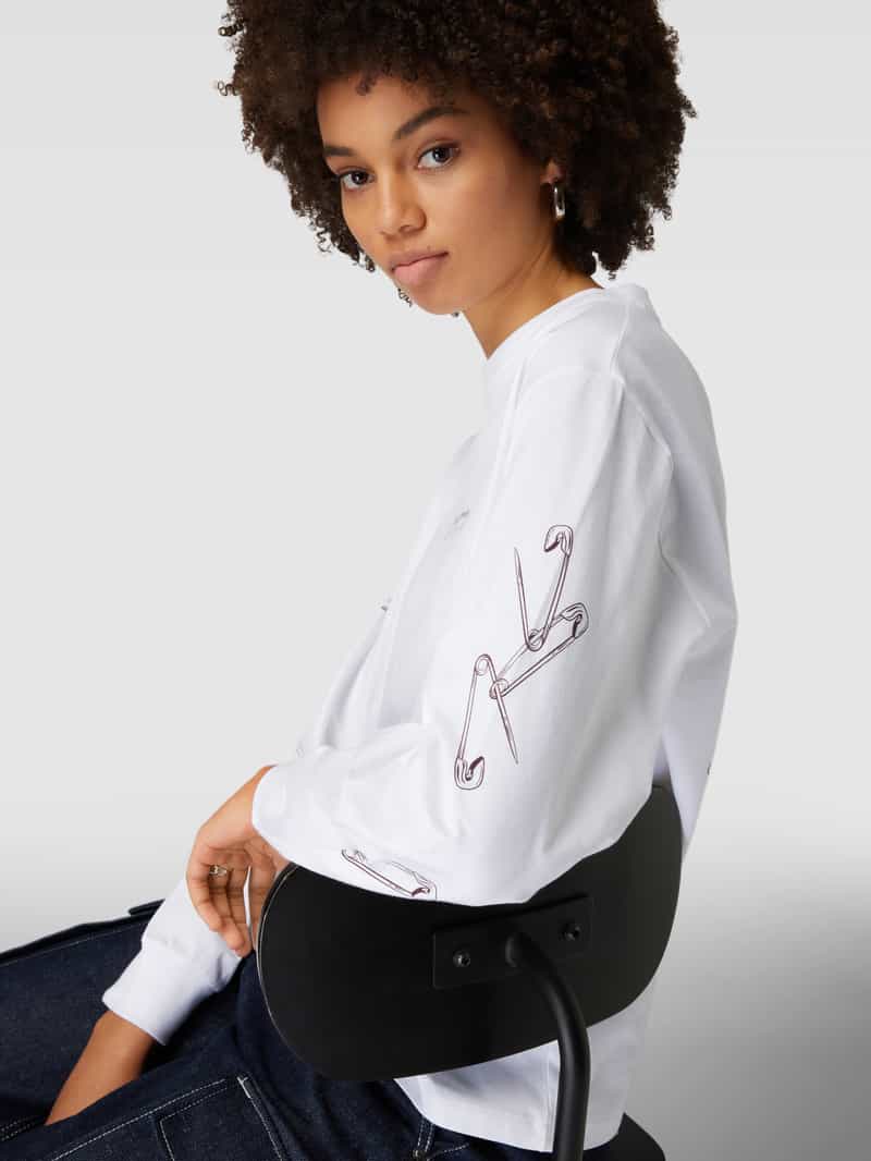 Carhartt Work In Progress Shirt met lange mouwen en motiefprint model 'SAFETY PIN'