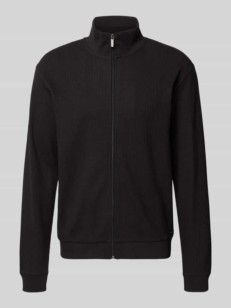 Boss Regular fit sweatjack van katoenpiqué