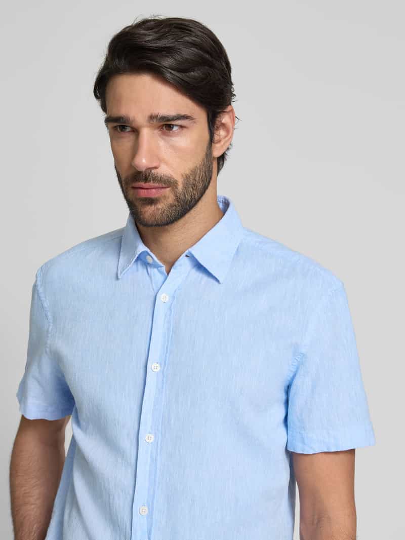 JOOP! JEANS Regular fit vrijetijdsoverhemd van een mix van linnen en katoen