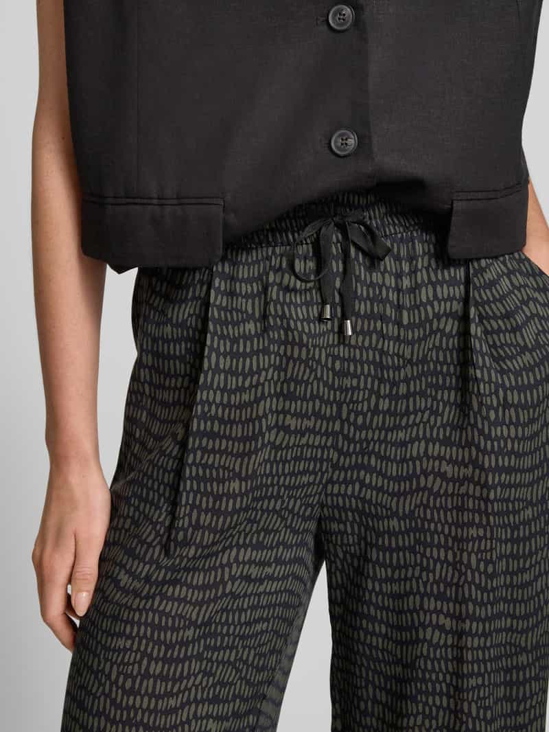 Opus Regular fit bandplooibroek met verkort model