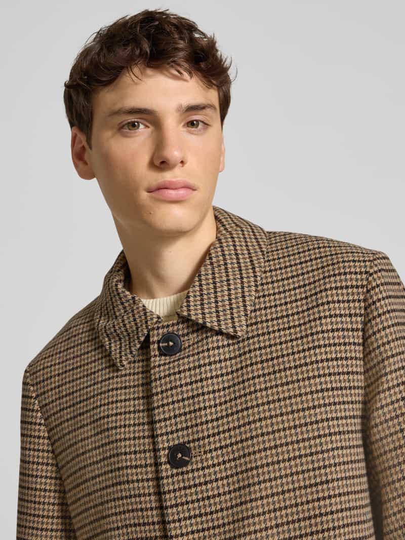 REVIEW Relaxed fit lange jas met platte kraag