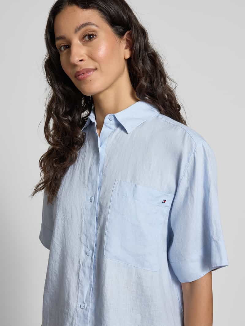 Tommy Hilfiger Relaxed fit overhemdblouse van puur linnen