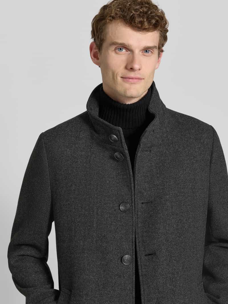 Roy Robson Lange jas met gewatteerde inzet en opstaande kraag