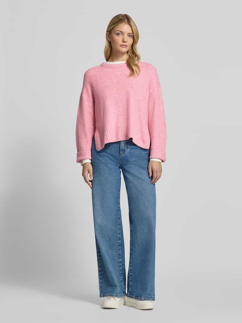 JJXX Gebreide trui met ronde hals model 'SIGGA DIVERSE' roze, foto 5