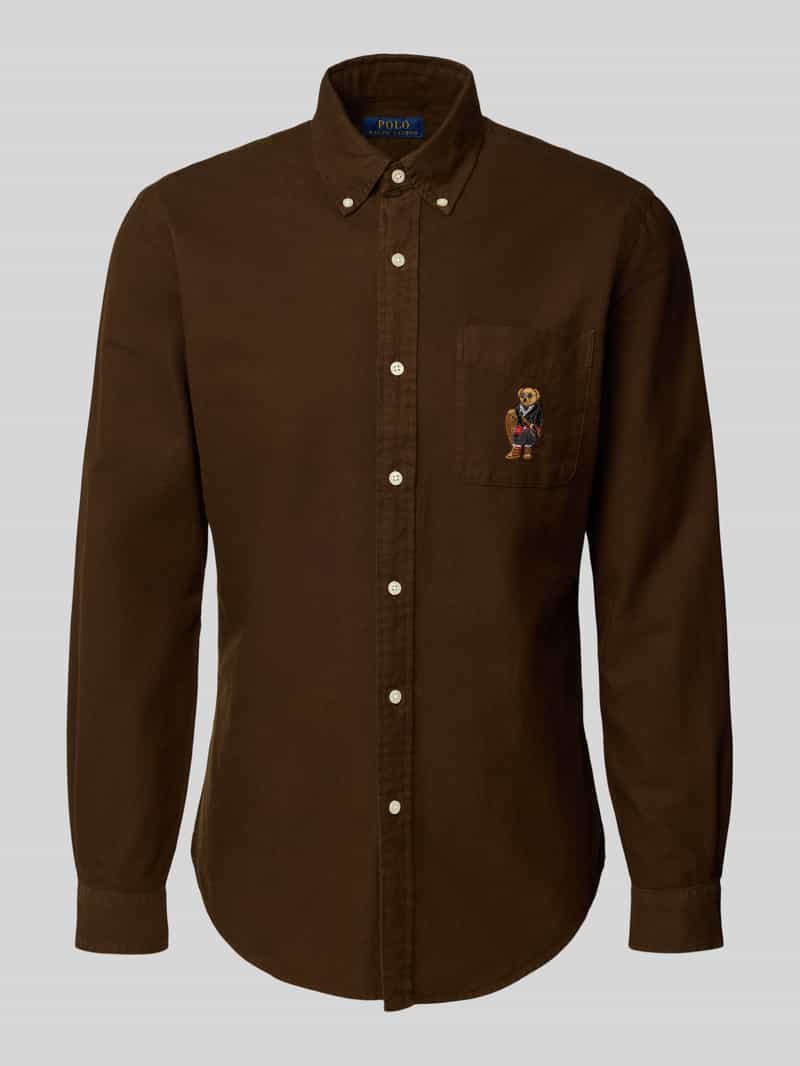 Polo Ralph Lauren Custom slim fit vrijetijdsoverhemd met motiefstitching