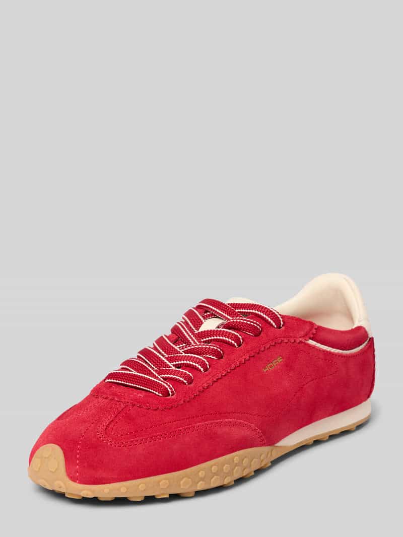 Sneakers van echt leer met logodetail model 'Bridge'