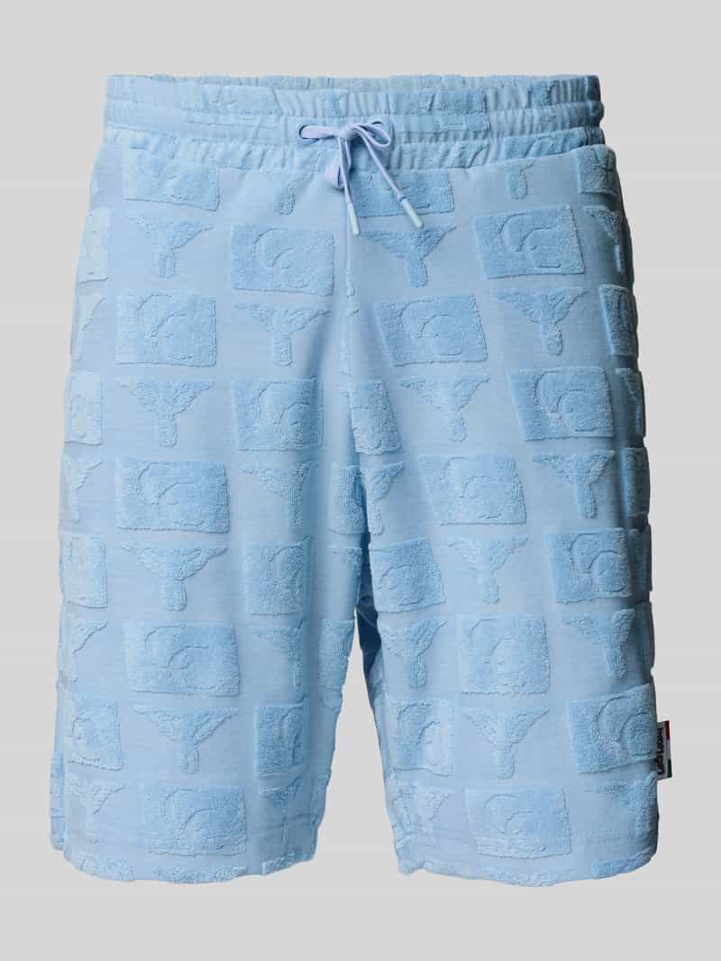 carlo colucci Regular fit sweatshorts met structuurmotief model 'BEACHWEAR'
