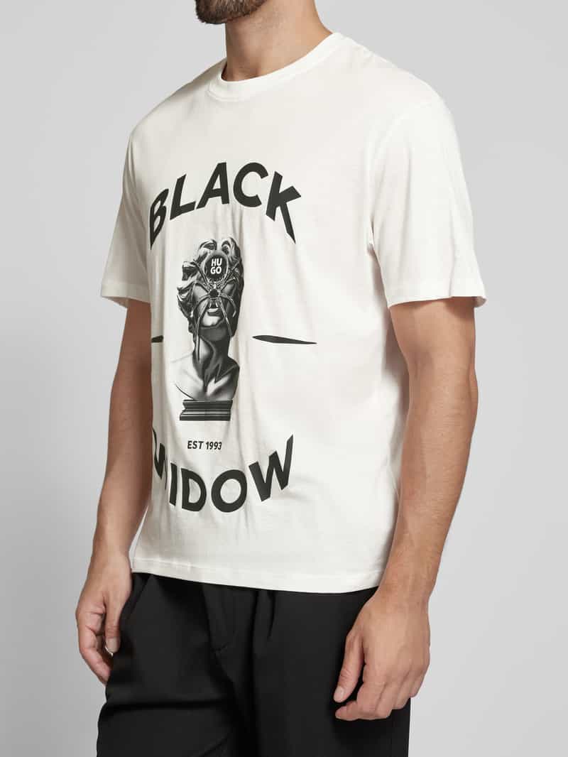 HUGO Oversized T-shirt met ronde hals model 'Dostalgi'