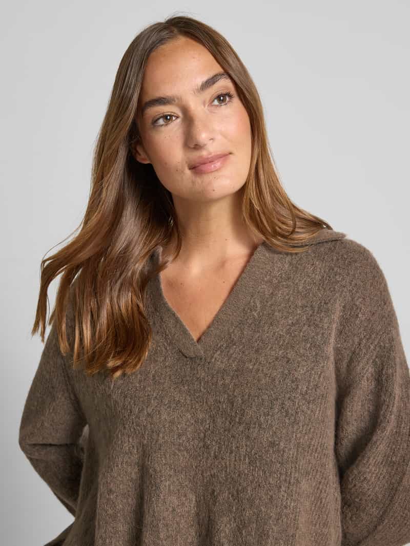 MOS MOSH Gebreide pullover van wolmix met polokraag model 'Aidy'