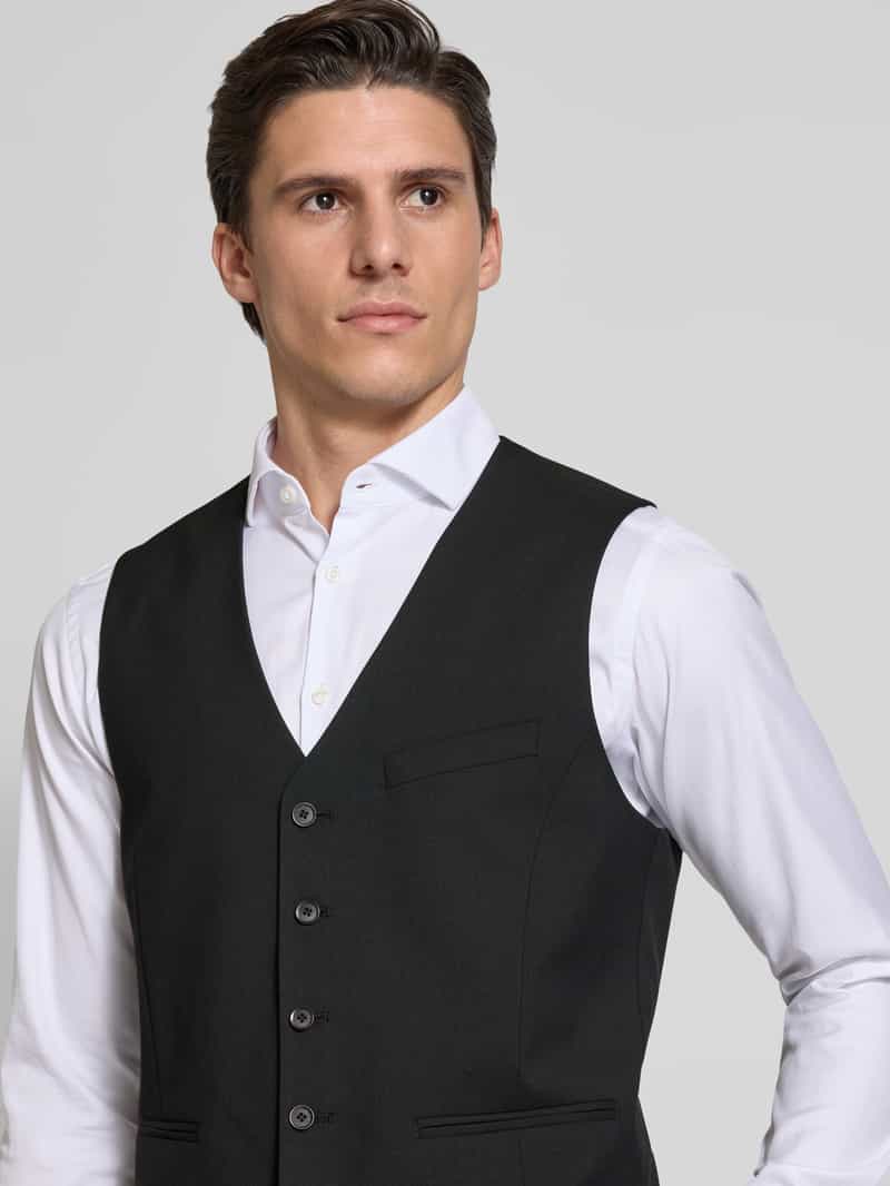 s.Oliver BLACK LABEL Slim fit gilet met korte splitjes opzij model 'S.O PURE'